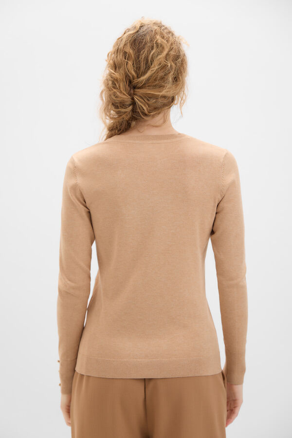 Cortefiel Round neck jumper Beige