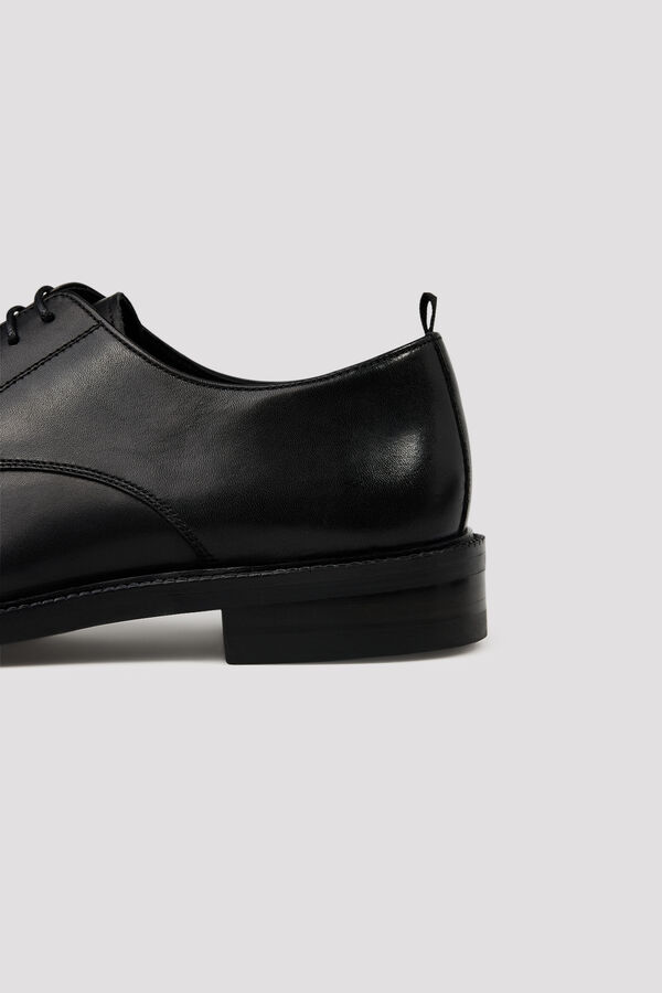 Cortefiel Leather lace-up shoes Black