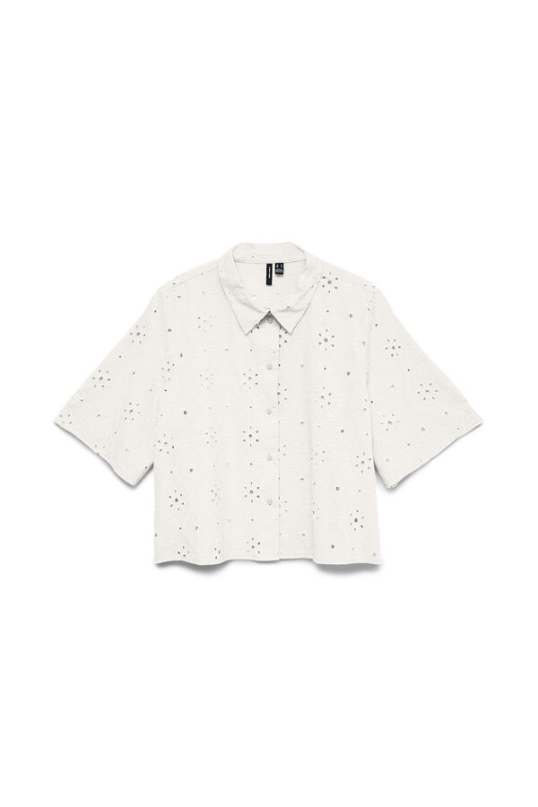 Vero Moda Camisa cropped com bordados Branco