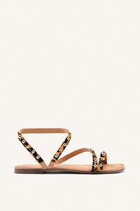 Gioseppo Sandalias piel tachas y leopardo