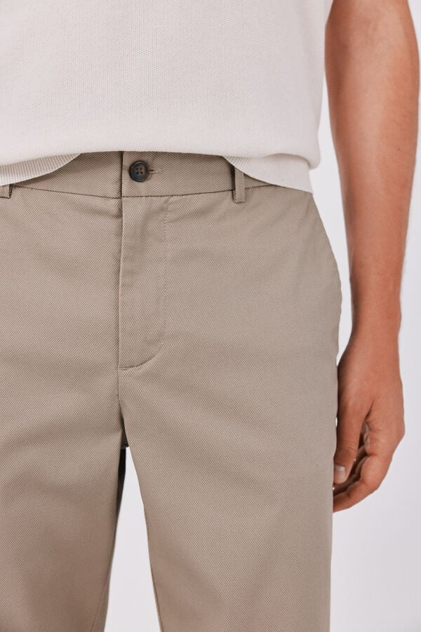 Cortefiel Print regular chinos Brown