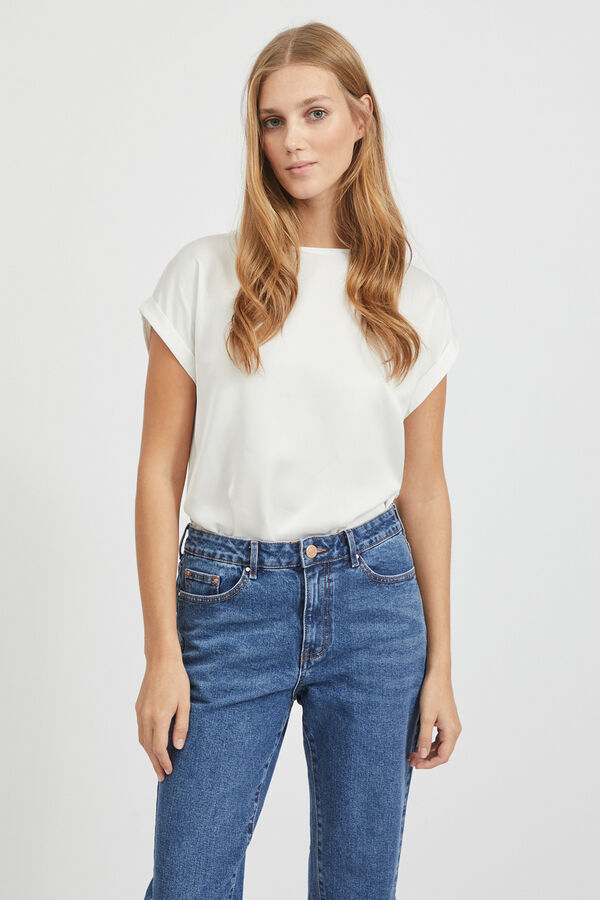 Vila Short sleeve satin blouse Branco