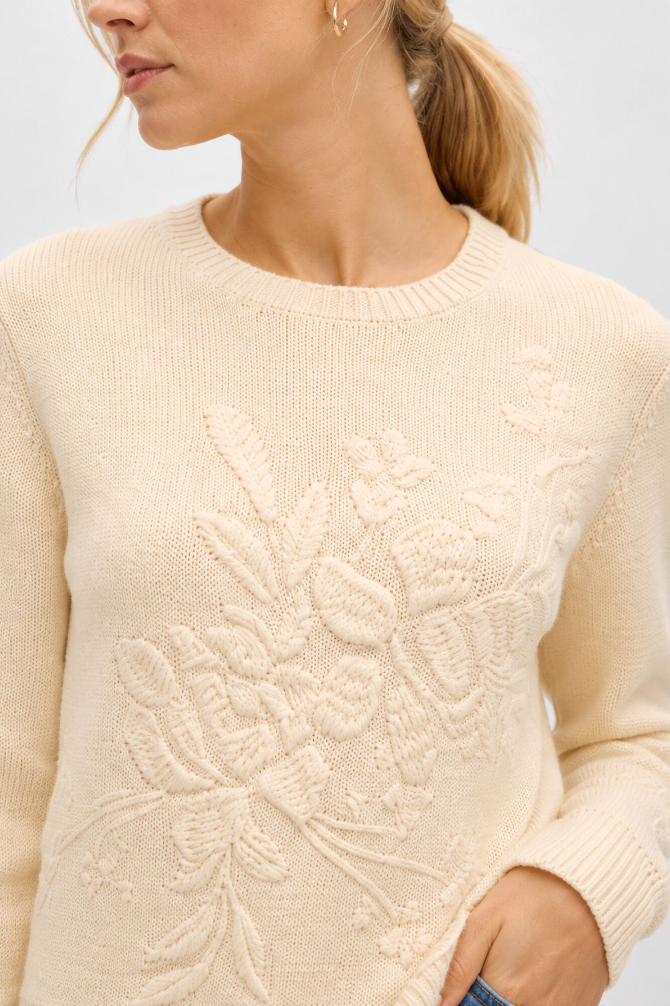 Object Embroidered floral knit jumper