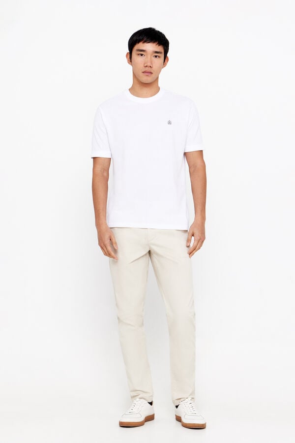 Cortefiel Basic piqué T-shirt White