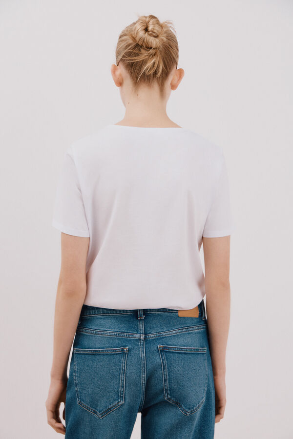Cortefiel Printed t-shirt White
