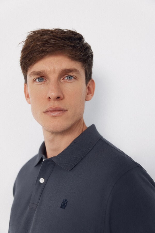 Cortefiel Basic piqu&eacute; polo shirt Grey