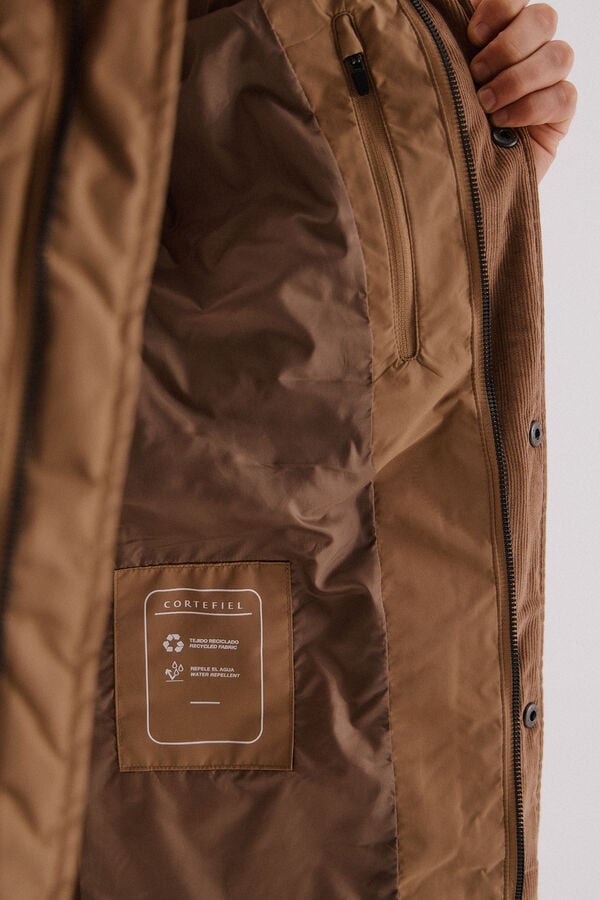 Cortefiel Diamond quilted jacket Camel