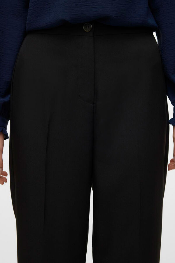 Cortefiel Women's straight-cut formal trousers Black