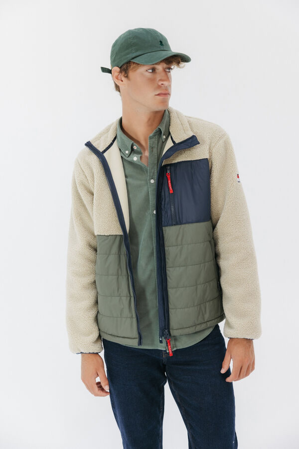 elPulpo Casaco combinada de nylon e borrego Tostado