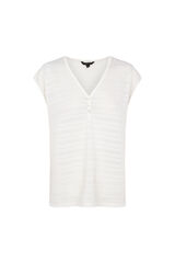 Cortefiel Striped structure T-shirt Ivory