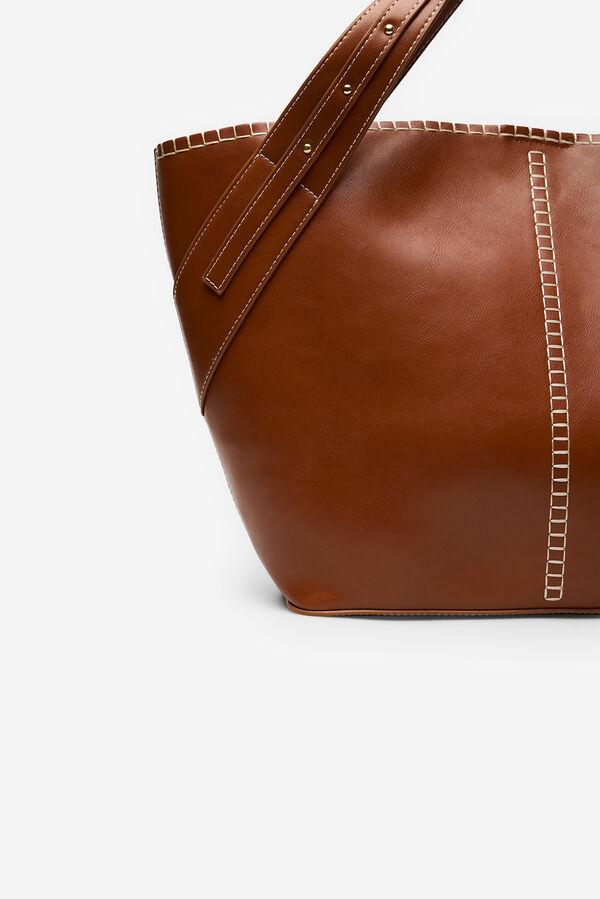 Cortefiel Basket with stitching Brown