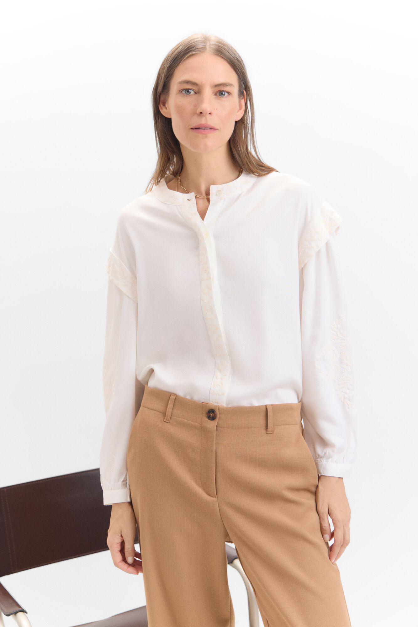 Cortefiel camisa blanca mujer top