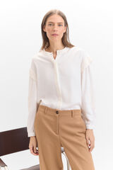 Cortefiel Embroidered shirt White