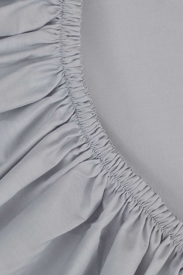 Bassols Lençol de algodão com elástico de 200 fios Cinzento