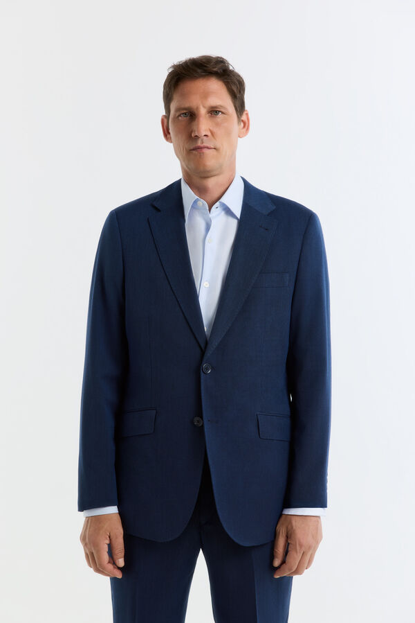 Cortefiel Blazer S&eacute;rie XXI em padr&atilde;o olho de perdiz Azul