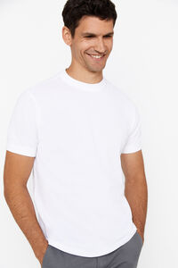 Cortefiel Camiseta básica piqué Blanco 