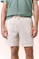 OOTO Linen drawstring Bermuda shorts Beige