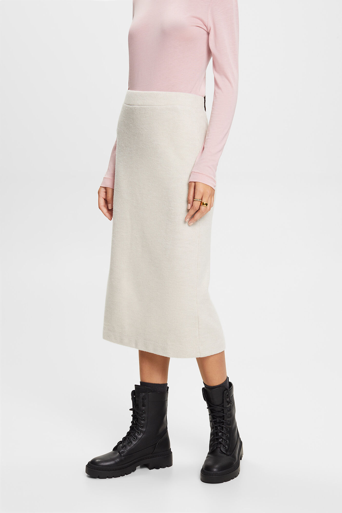 Jersey knit grey skirt online