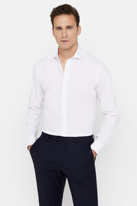 Cortefiel Plain slim fit coolmax shirt White