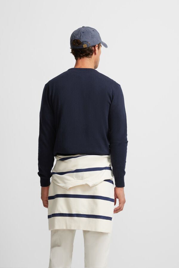 Silbon Camisola lisa gola redonda Azul