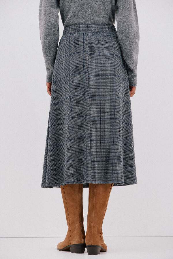 Cortefiel Flared jersey-knit skirt Printed blue
