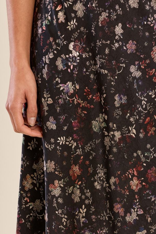 Molly Bracken Saia comprida estampado floral Preto
