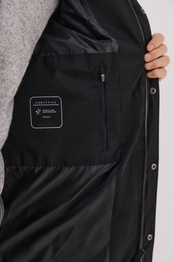 Cortefiel Quilted parka Black
