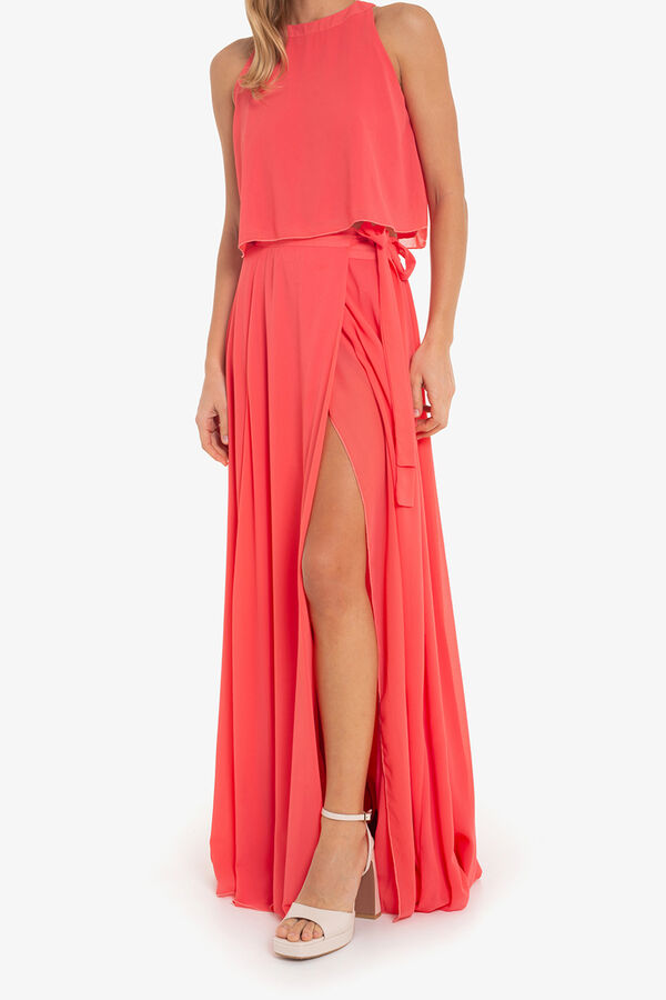 Cuplé Saia maxi saia de páreo Vermelho