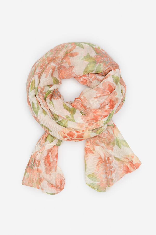Cortefiel Fular floral Estampado naranja