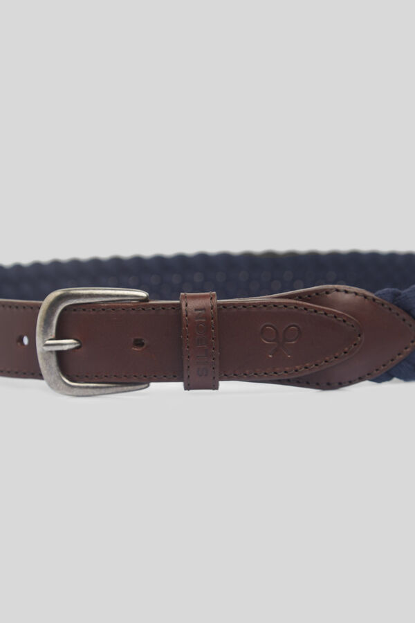 Silbon Woven belt Navy