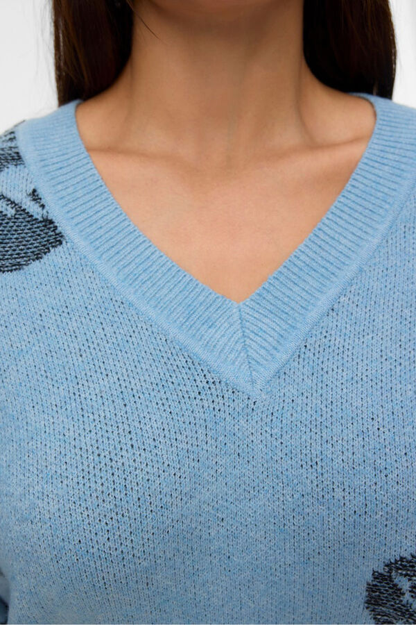 Vero Moda Curve Suéter de gola manga comprida com decote em bico curvo Azul