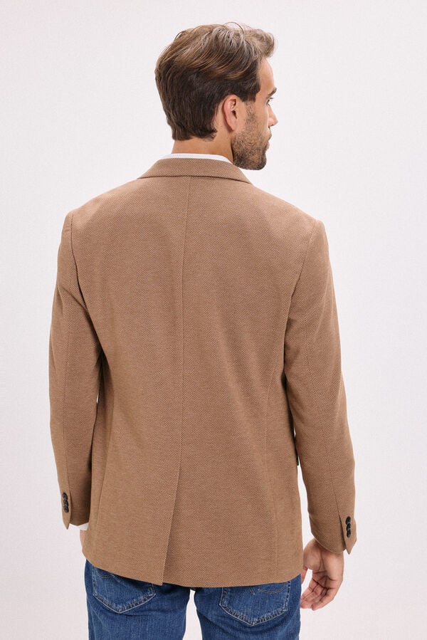 Jack & Jones Blazer de malha slim fit Castanho