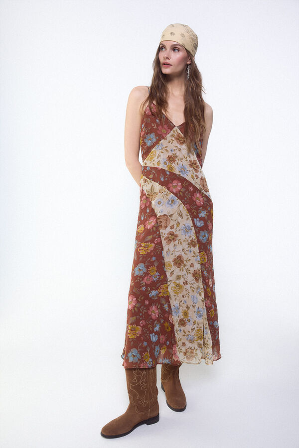Slowlove Vestido estampado combinado Multicolorido