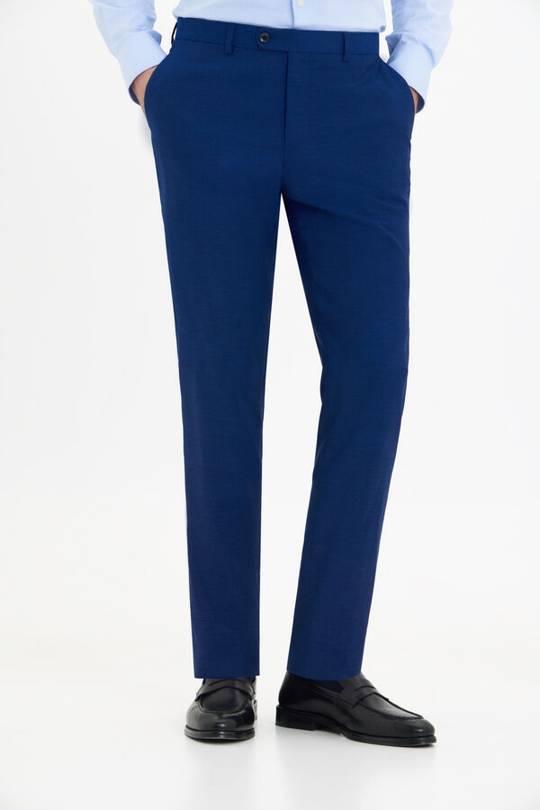 Cortefiel Deep blue slim fit trousers Blue