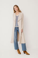 Vila Long knotted trench coat Cinzento