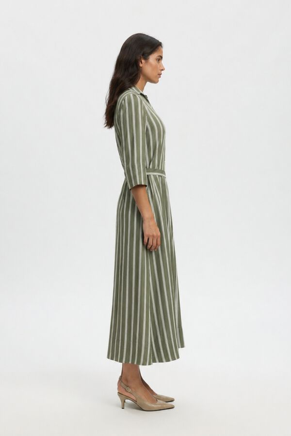 Selected Printed long dress Dark green