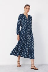 Cortefiel Printed dress Printed blue