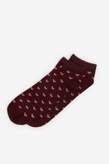 Cortefiel Short heart socks Maroon