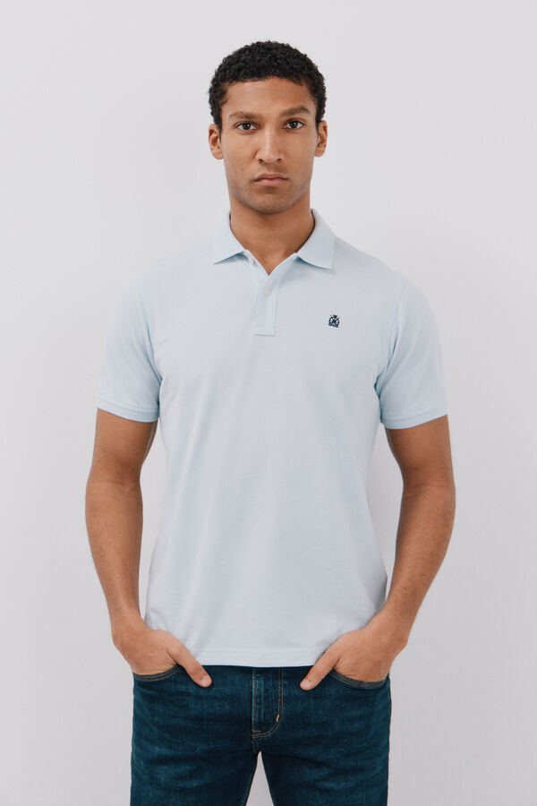 Cortefiel Basic piqué polo shirt Blue