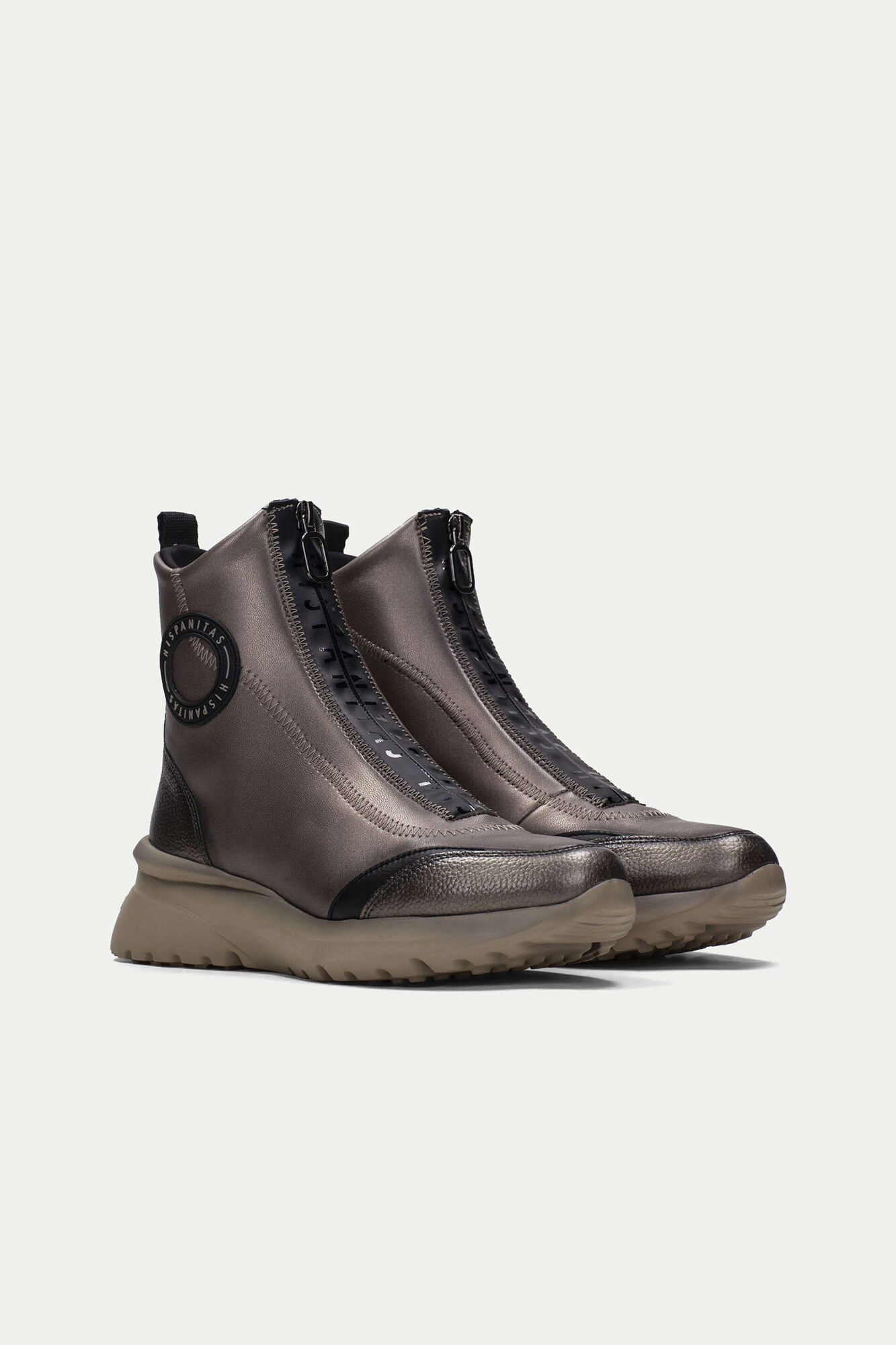 Polinesia chunky zip up trainer boots Women s shoes Cortefiel