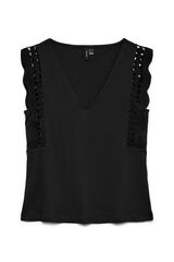 Vero Moda Sleeveless top with openwork details Black