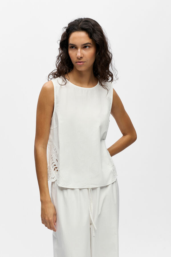 Object Embroidered cotton top White