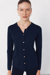 Cortefiel Jersey-knit basic jacket Navy