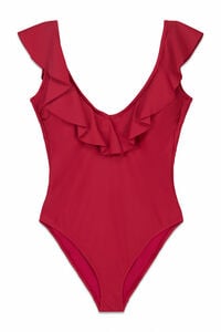 Cortefiel Ruffled shaping swimsuit