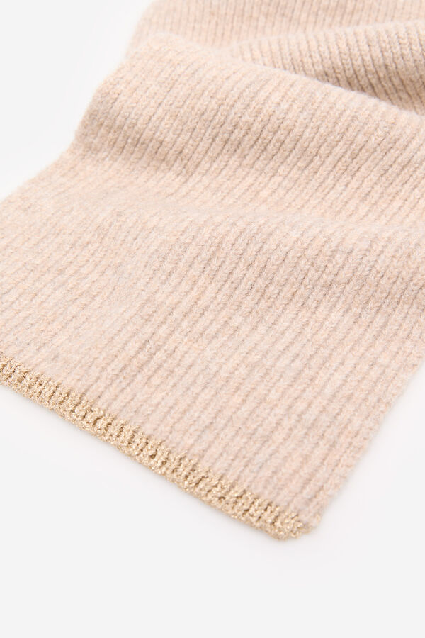 Cortefiel jersey-knit scarf with lurex Nude