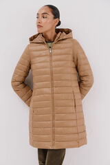 Cortefiel Long down coat Beige