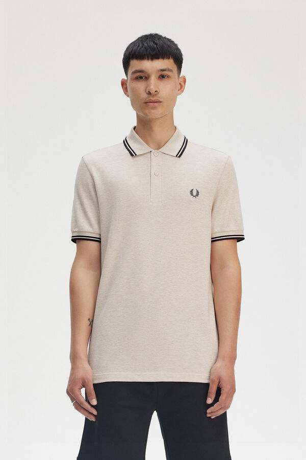 Fred Perry Polo com acabamento em duas listras Tostado