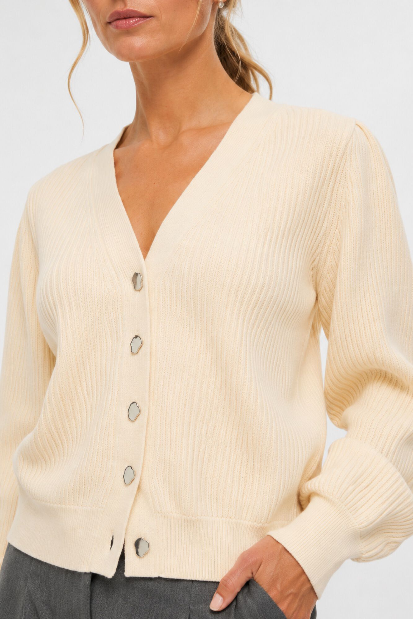 Object Plain ribbed cardigan