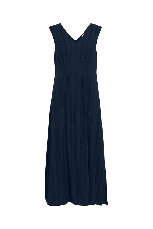 Vila Vestido midi de viscosa Azul marino