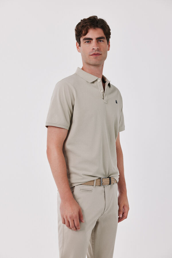 Cortefiel Piqu&eacute; basic polo shirt Beige